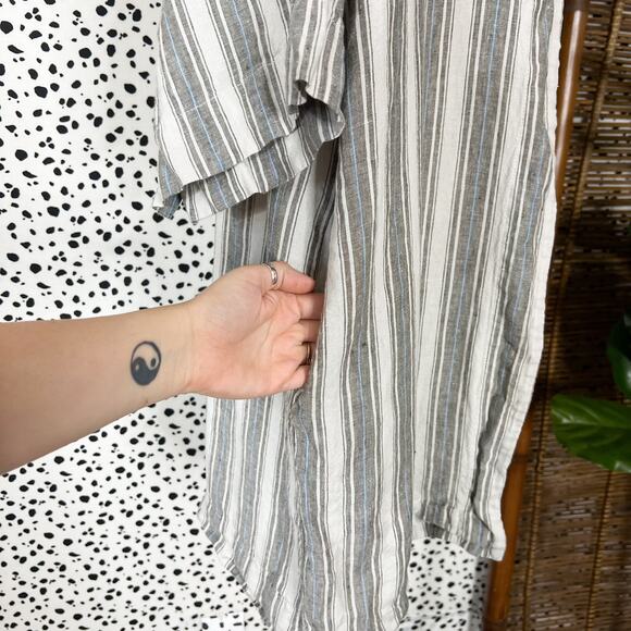 Bryn Walker | Claude Linen Striped Oversized Open Front Cardigan Jacket XL EUC - Picture 7 of 11